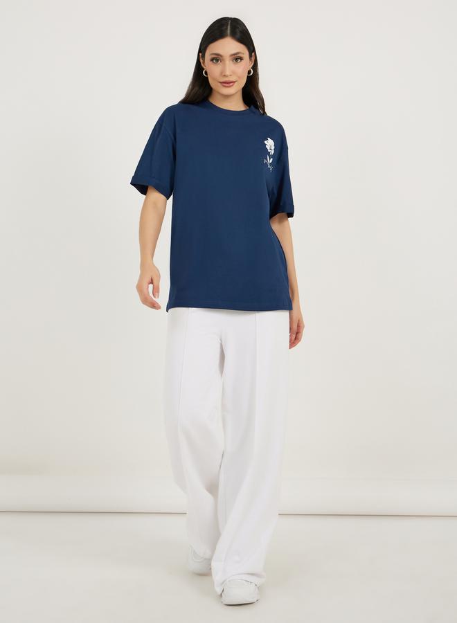 Styli Graphic Print Rolled Up Short Sleeve T-Shirt - Image 2